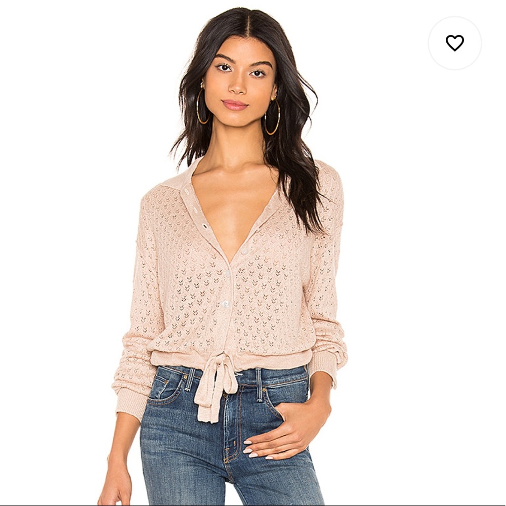 Free People Betty Tie Front sweater